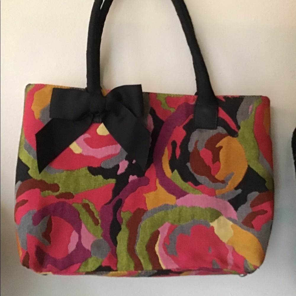 Talbots woven tote gem tones